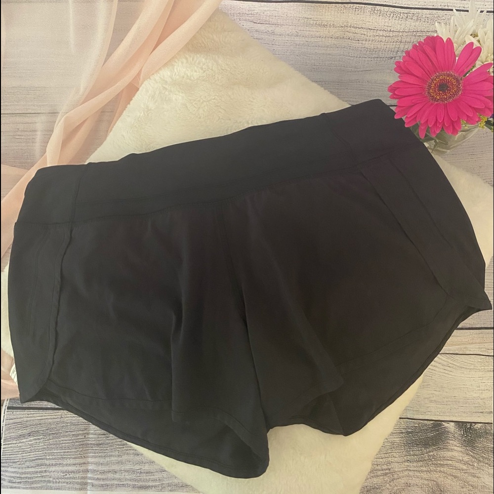 lululemon black running shorts 4” inseam size 12